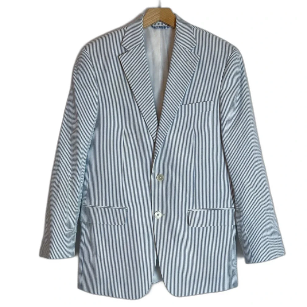 Lauren Ralph Lauren Lexington Blazer Jacket Blue White Striped Men's Size 38R
